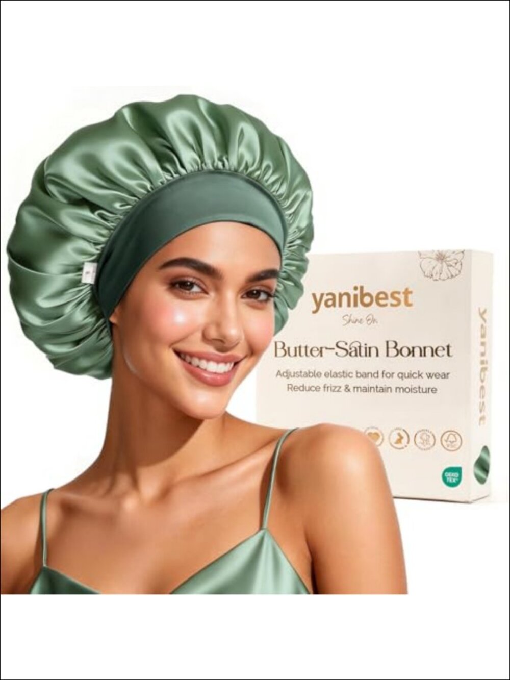 Satin Hair Bonnet Double Layer Sleep Cap One Size Fits All Hair Care